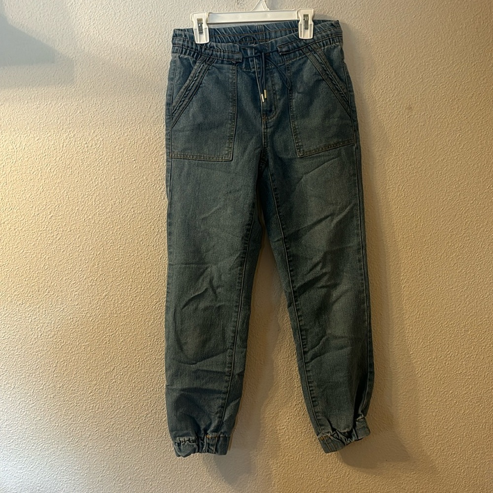No Boundaries tie waist denim joggers size small